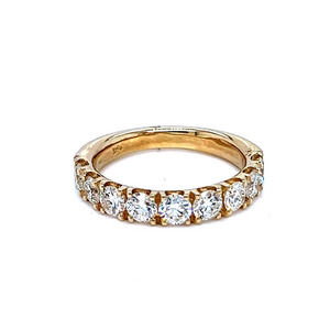 14K Yellow Gold Band with 9 Round Diamonds